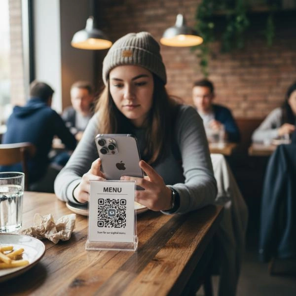 QR code scanning for restaurant menus allows customers to use their smartphones to access a digital menu
