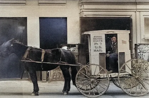 A letter carrier in Cabot in the early 20th century.