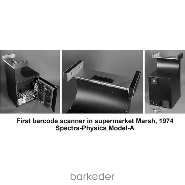 The first barcode scanner in supermarket Marsh