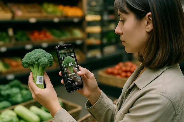 Person using barcode scanning with AR on - illustration 2