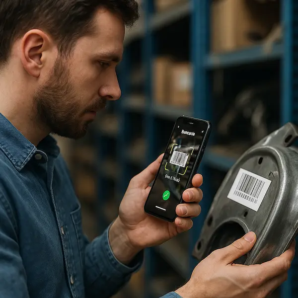 Person using barcode scanning with AR on - illustration 3