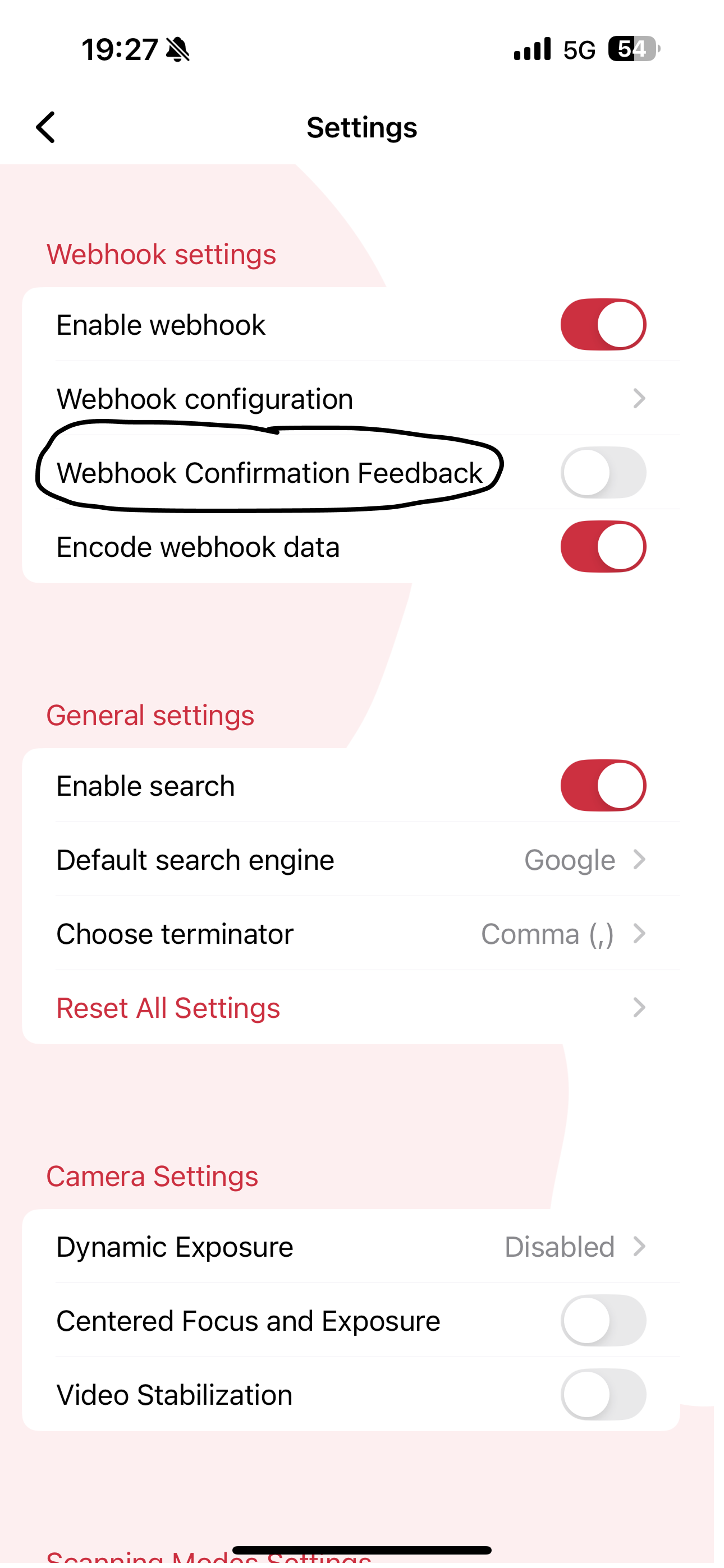 Enable Webhook Confirmation Feedback