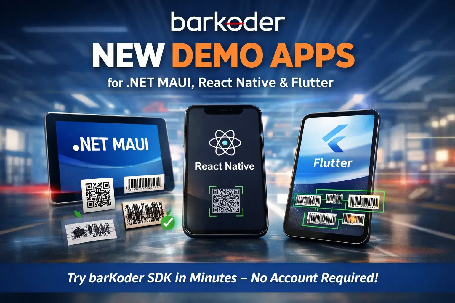 Full Demo Apps for .NET MAUI, React Native & Flutter | barKoder